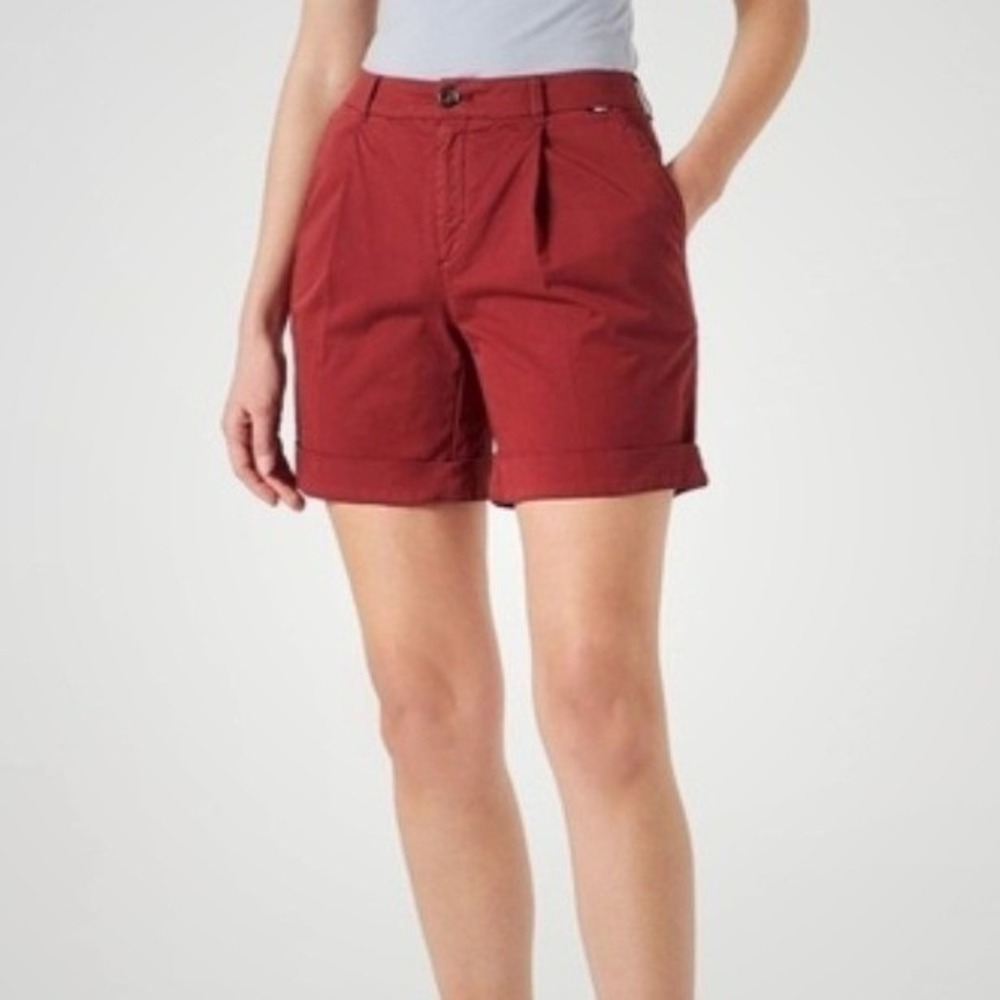 Boss Women's Cotton‎ Stretch Chino Shorts C_Taggie-D Maroon US 12